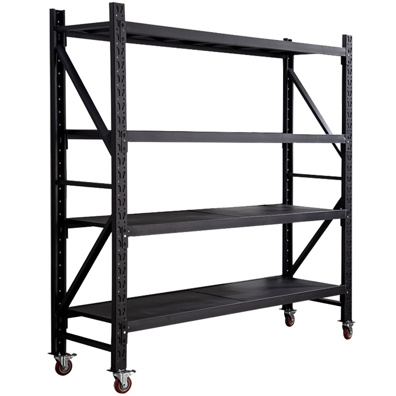鑫虎威 带轮可移动货架置物架家用仓库仓储物架展示架多层理货铁架轻型货架150KG/层