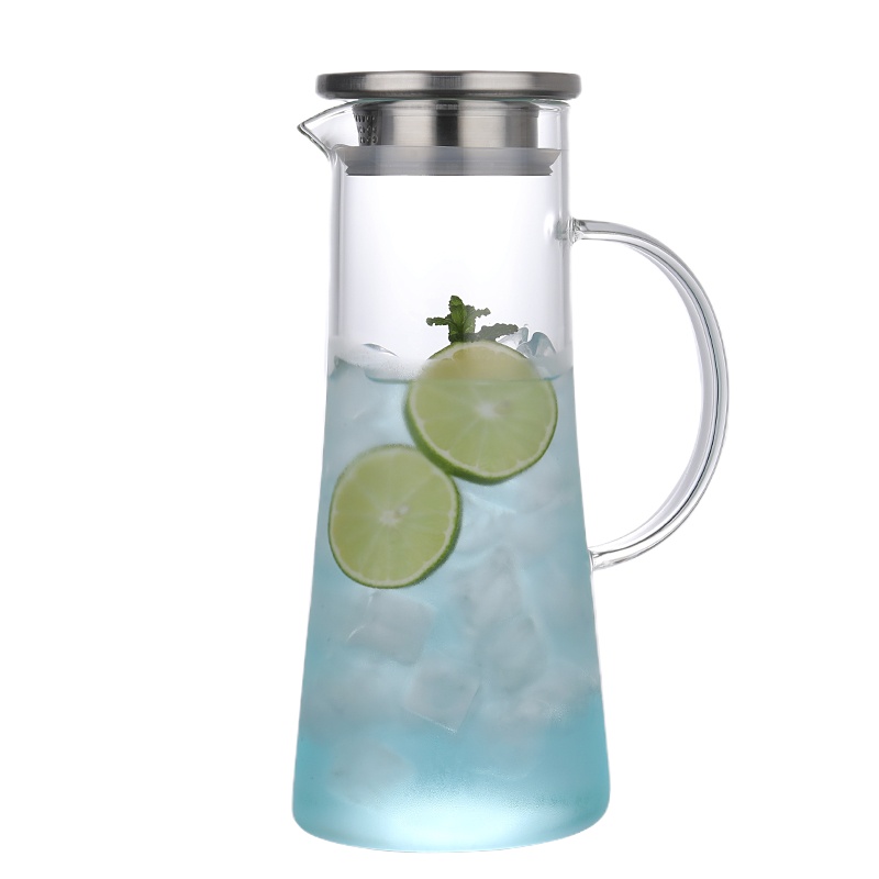唯铭诺 简约玻璃凉水壶耐热耐高温冷水壶北欧茶壶果汁壶扎壶家用水瓶水具 1500ml 心悦壶