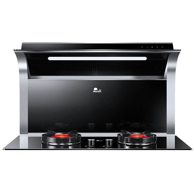 红日(Redsun) 分体式集成灶家用一体灶17立方大吸力红外线聚能猛火燃气灶油烟机烟灶套装恒温暖菜架（天然气）