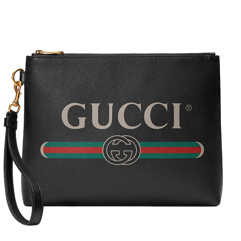 [海外直邮]GUCCI古驰Print系列男女同款拉链款黑色手拿包公文包572770 0Y2AT 8163