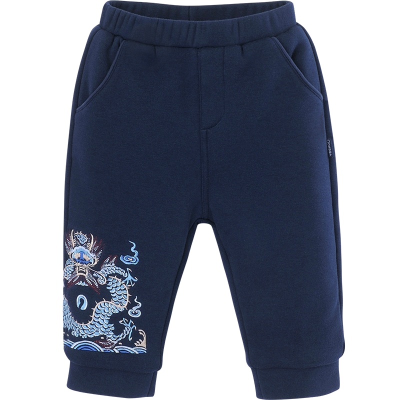 英氏儿童时尚保暖男童裤子新年装 2020秋冬新款YRKCJ40272A01