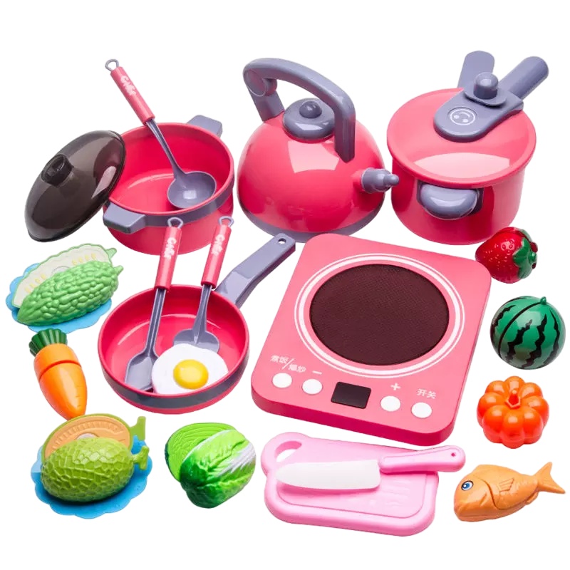 乐加酷 儿童过家家厨房玩具套装女孩做饭炒菜宝宝煮饭锅玩具男孩仿真厨具
