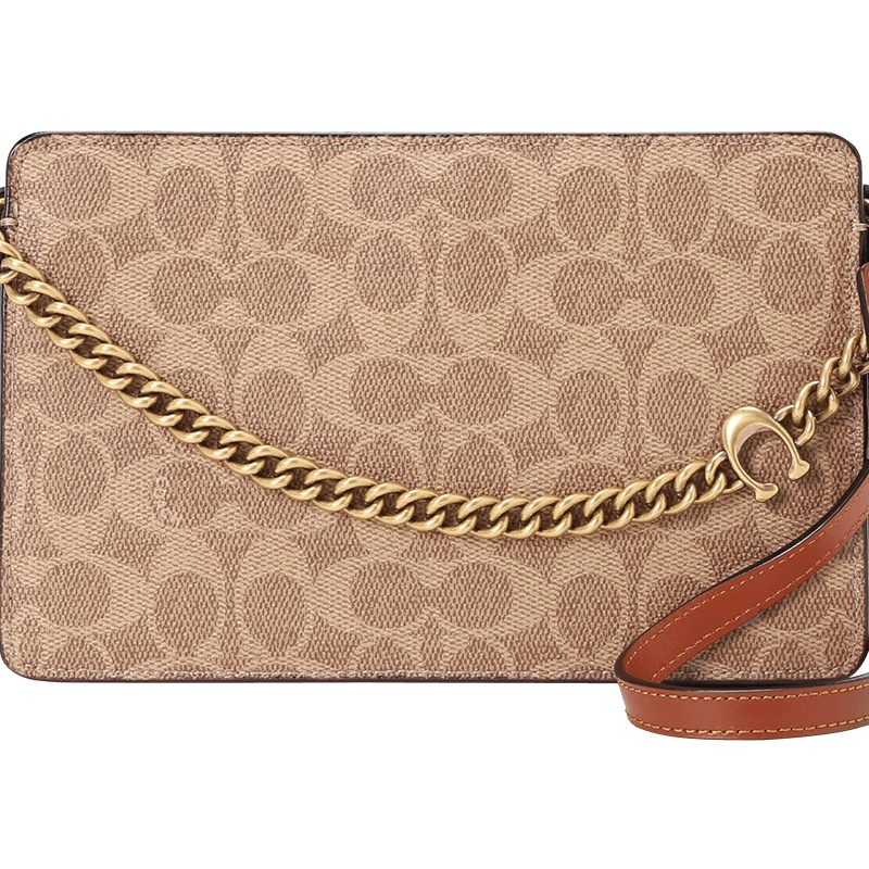 COACH 蔻驰 女包 斜挎包 链条包 单肩包 C链老花拼皮89175