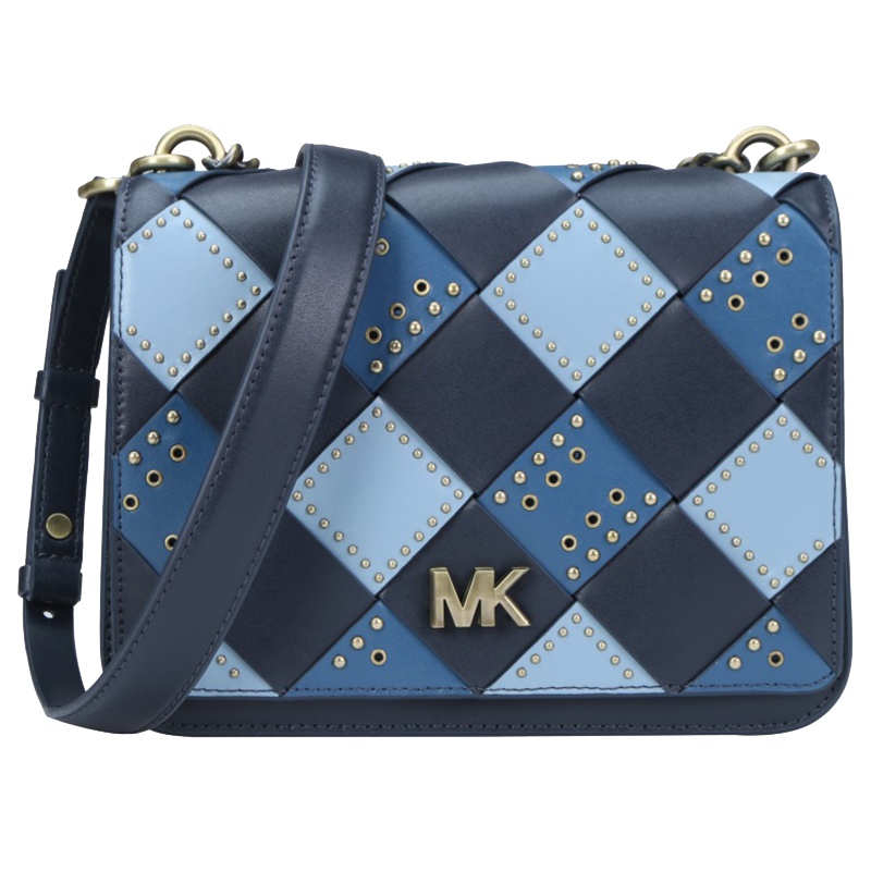 MICHAEL KORS女士蓝色皮质编制斜跨包30H8BOXL7O ADMIRL MULTI