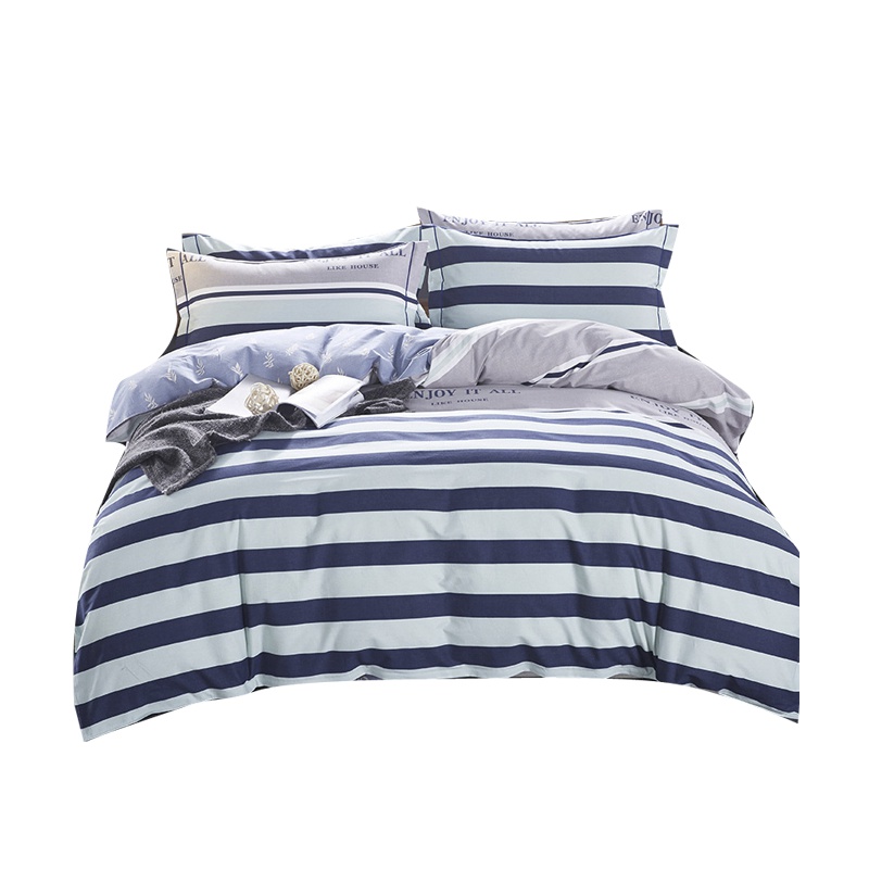 棉磨毛四件套简约床上用品1.8m2.0米床被套床单加厚4件套 AQN-030006