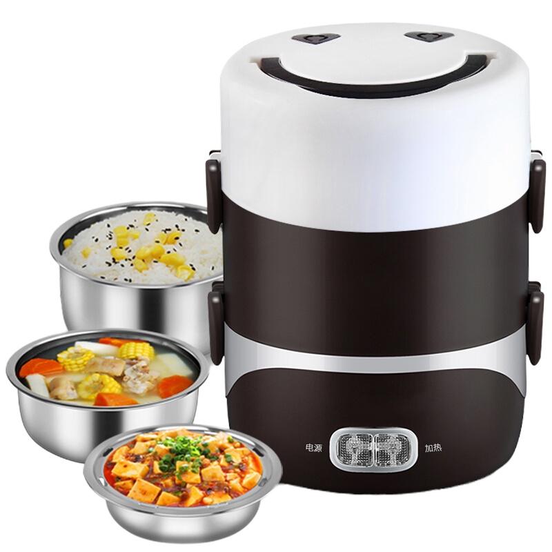 边碧三层电热饭盒便当盒保温饭盒优质不锈钢