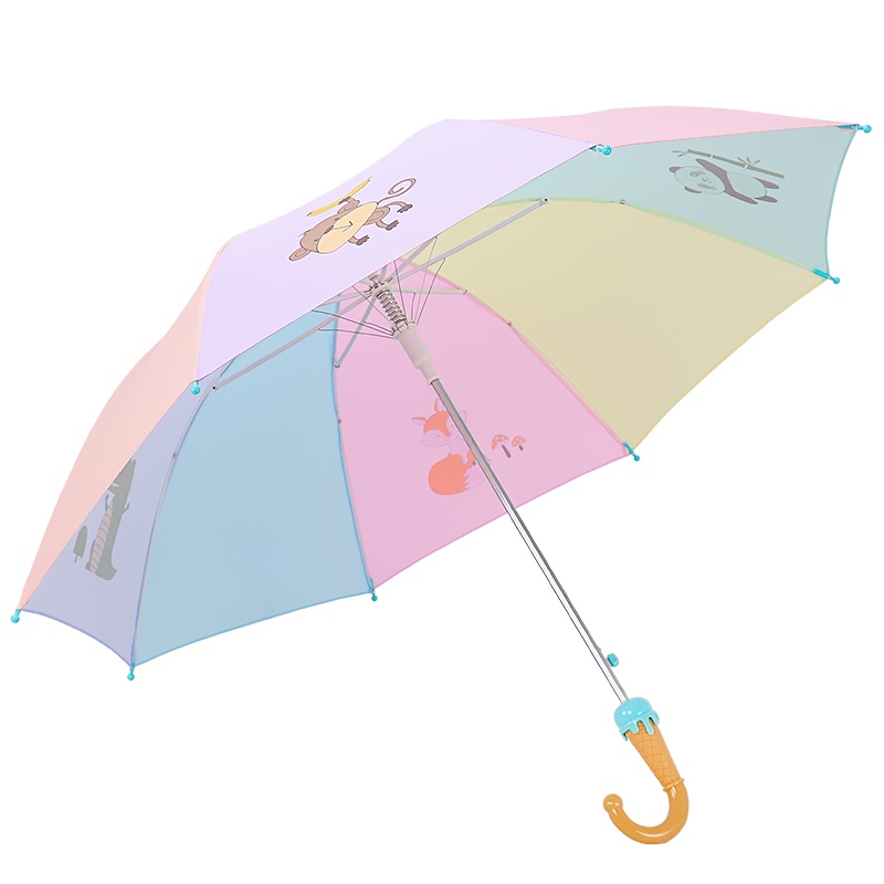 天堂伞 儿童伞直杆伞长柄伞防紫外线晴雨伞太阳伞遮阳伞53cm*8骨 3051E动物派对蓝色