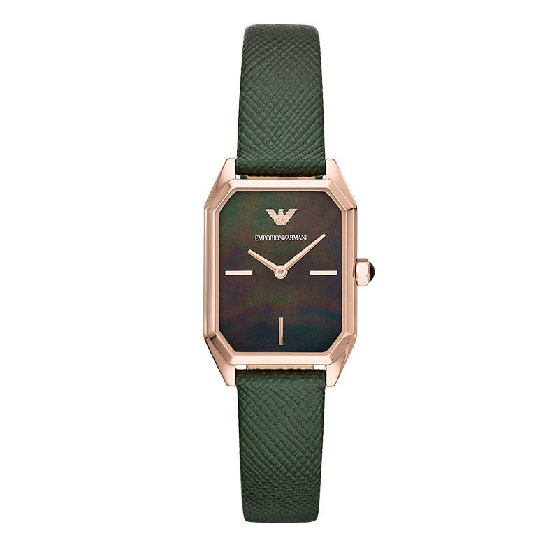 EMPORIO.ARMANI阿玛尼小方表ins小众设计时尚潮流复古款皮带小绿表AR11149