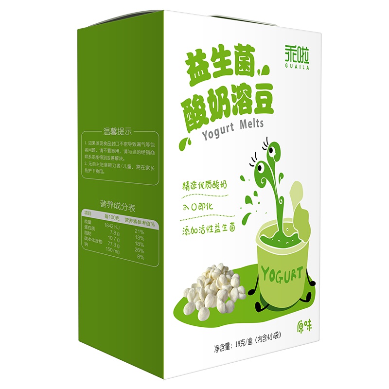 乖啦(GUAILA)益生菌酸奶溶豆18g盒装(原味)零食点心宝宝辅食