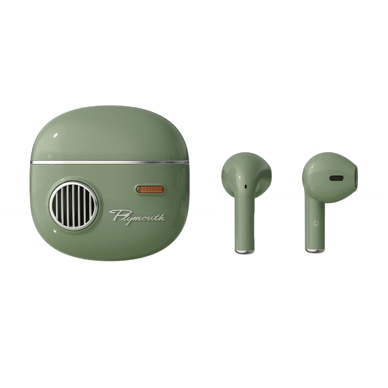 冇心净忆系列真无线蓝牙耳机双耳半入耳式降噪隐形迷你小型运动可爱女士款超长待机续航适用于苹果华为通用-T11复古绿