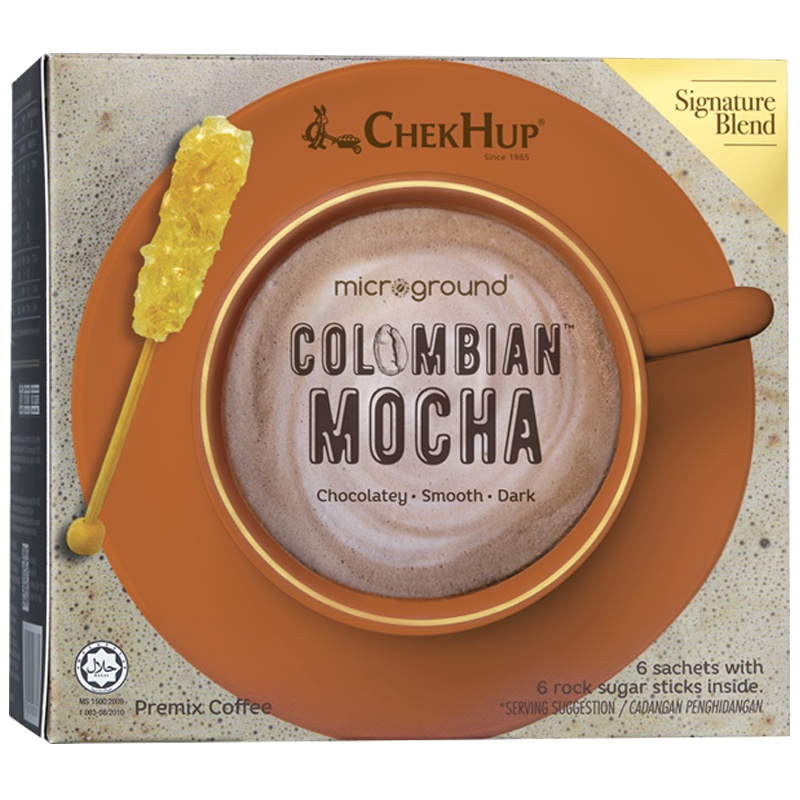 马来西亚原装进口 泽合怡保哥伦比亚摩卡咖啡 速溶咖啡粉228g(咖啡包28g*6+冰糖棒10g*6)冲调饮品盒装
