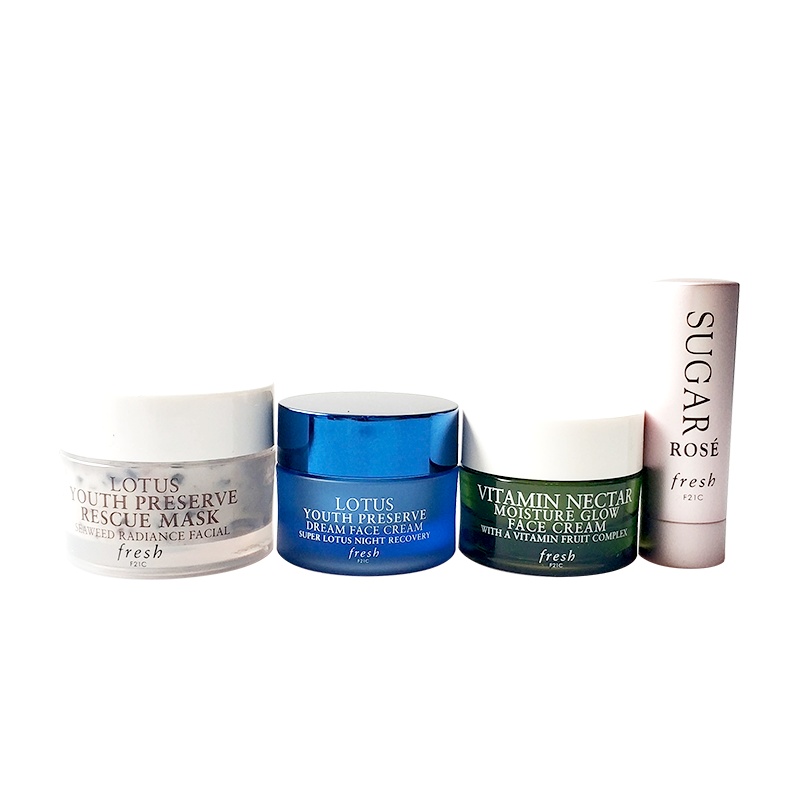 睡莲青春花漾礼包(睡莲面膜15ml+睡莲晚霜7ml+玫瑰粉红2.2g+果萃面霜7ml)