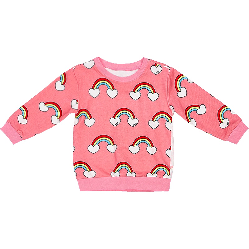 婴姿坊宝宝打底衫女童T恤圆领棉春装卫衣可爱幼儿长袖上衣