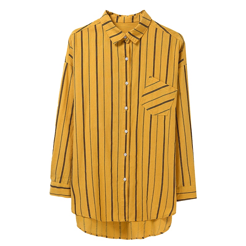 恒源祥女士长袖衬衫2021新款纯棉条纹衬衫妈妈中年洋气百搭外套格子衬衣