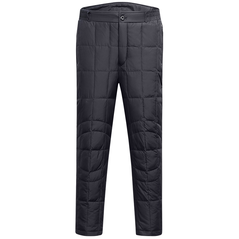 雅鹿男装冬季中老年居家内裤加厚保暖男士羽绒长裤WF67U1064