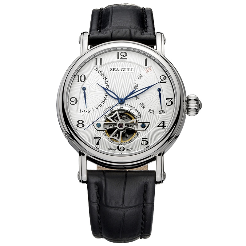 海鸥表(SEAGULL)男士自动 机械表 飞轮男表防水皮带男款腕表819.316 商务运动表
