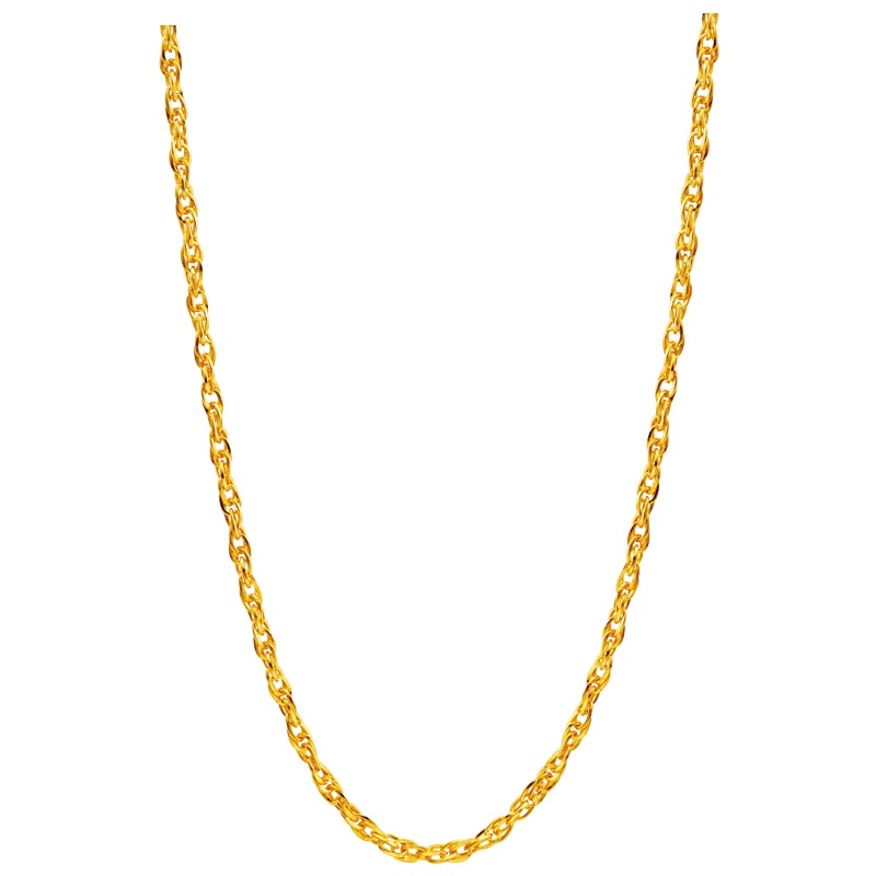 周大福珠宝首饰水波链足金黄金项链计价（工费138元）F173873