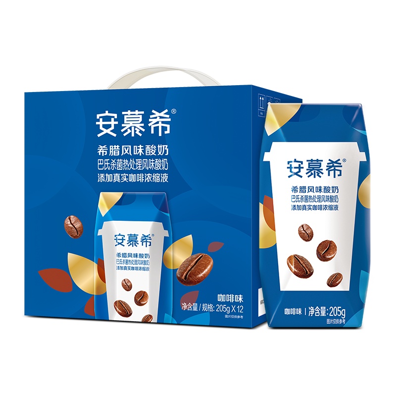 伊利 安慕希希腊风味酸奶咖啡口味205g*12盒装