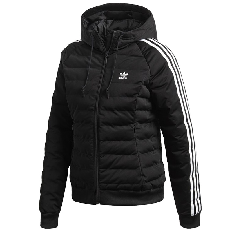 阿迪达斯(adidas)三叶草棉衣女装新款运动保暖棉服连帽外套DH4587