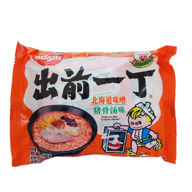 香港进口泡面小食堂出前一丁北海道味噌猪骨汤味速食拉面100g