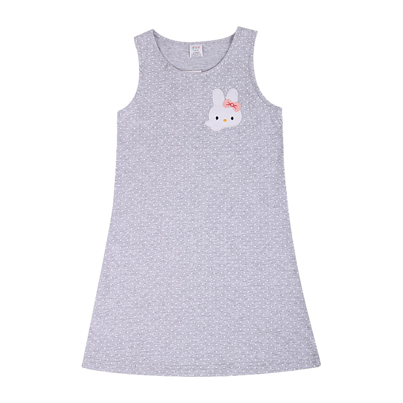 红豆(HOdo)儿童背心纯棉薄款2019年夏季新品圆点百搭圆领套头女童背心裙女童装女学生儿童背心裙