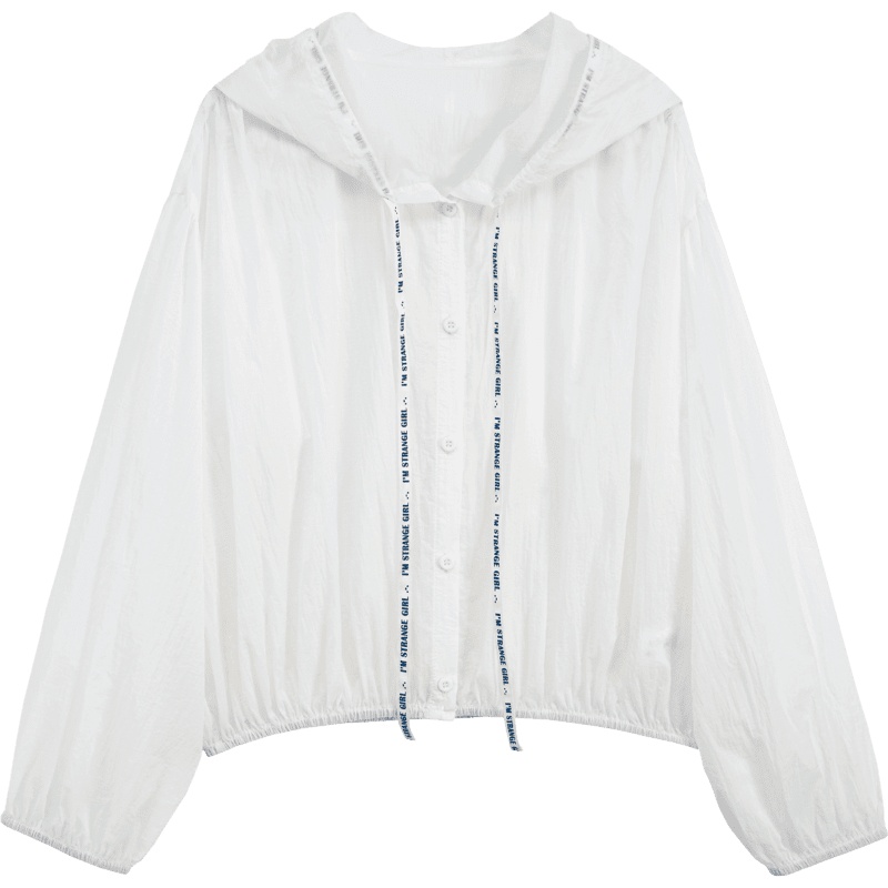 OtherMix半透视短外套2021年夏新款韩版开衫宽松薄款灯笼袖上衣女