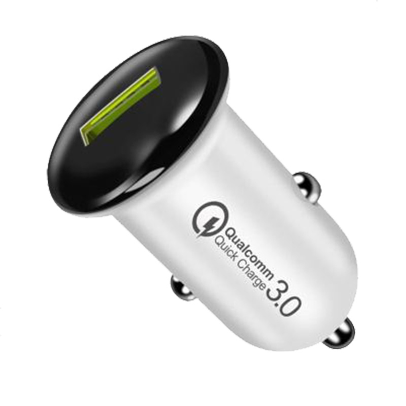 纽曼（Newmine）车载充电器点烟器迷你单USBQC3.0快充 12V/24V车通用 342黑银色