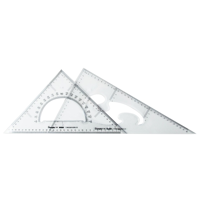 广博(GuangBo)CB5635 35cm多用斜边三角尺5个 三角尺 绘图三角板 量角尺 透明三角板 测量工具 学生