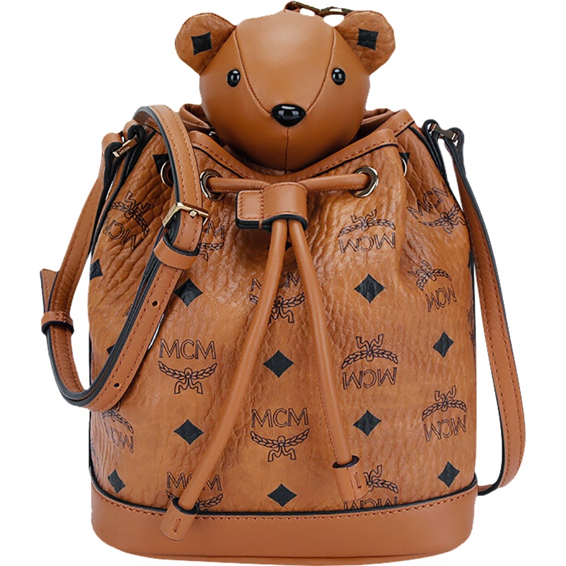 MCM 女士人造革单肩包斜挎包水桶包 MYZ8AXL47