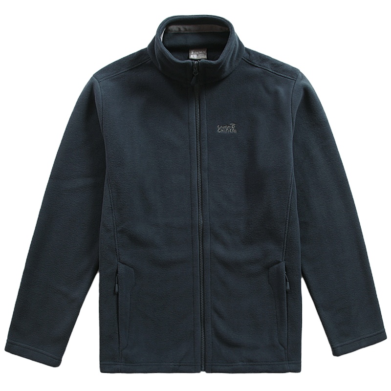 真彩双面绒运动开衫户外高领加厚保暖内衣男休闲上衣外穿