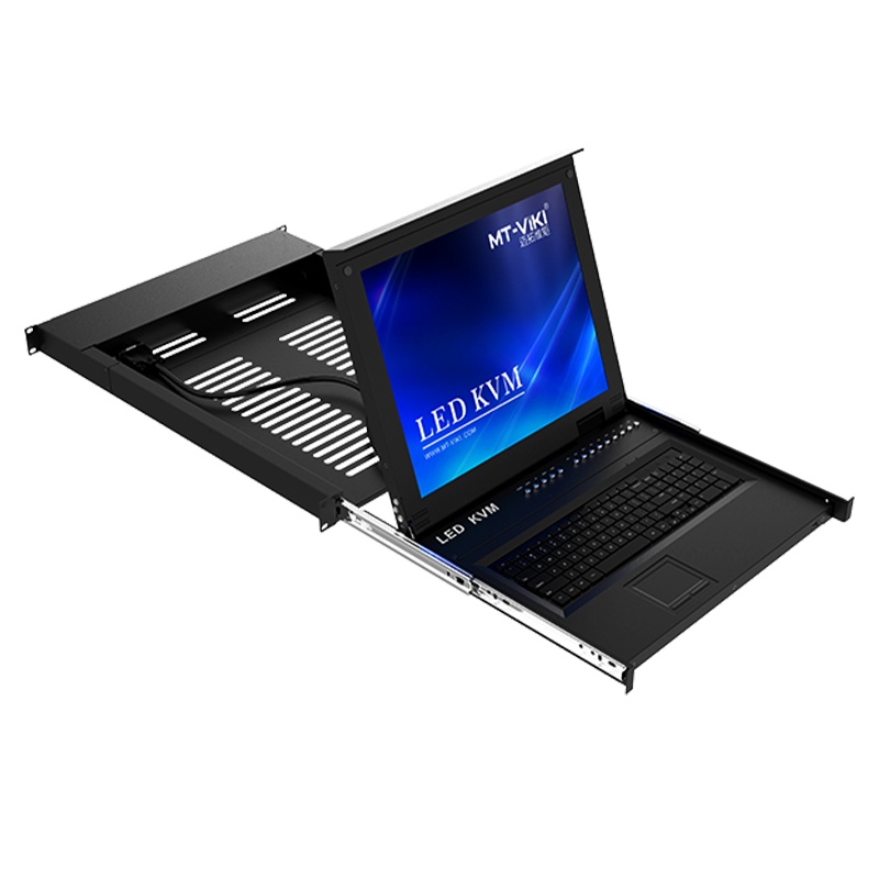 迈拓维矩MT-1708MS-IP 带17寸LED屏远程IP控制数字网口KVM切换器主机8进1出网线延长100米