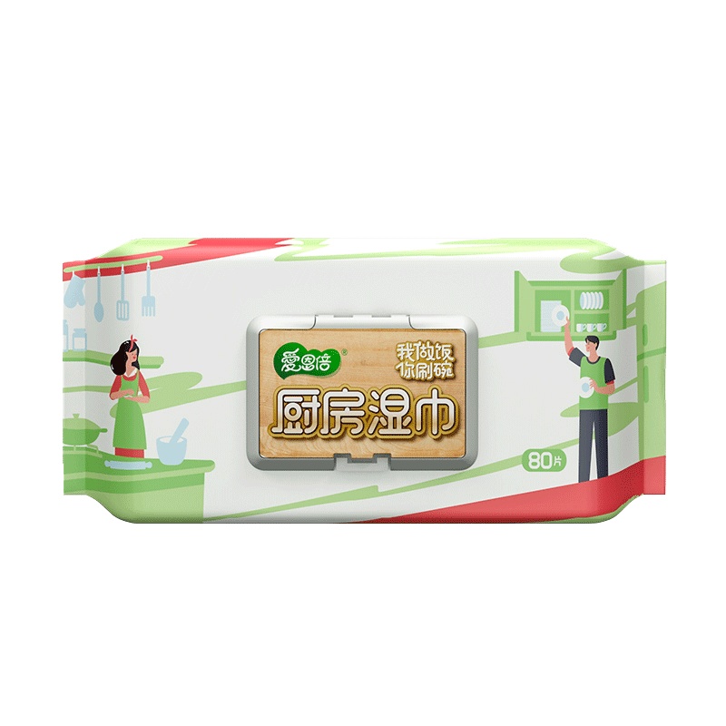 爱恩倍厨房湿巾80抽*3包