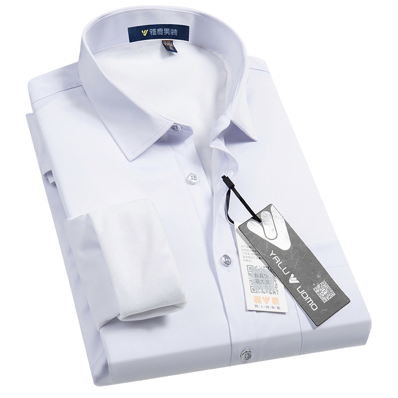雅鹿男装秋冬新款加绒加厚保暖衬衣休闲超柔水晶绒长袖男士衬衫153M1951