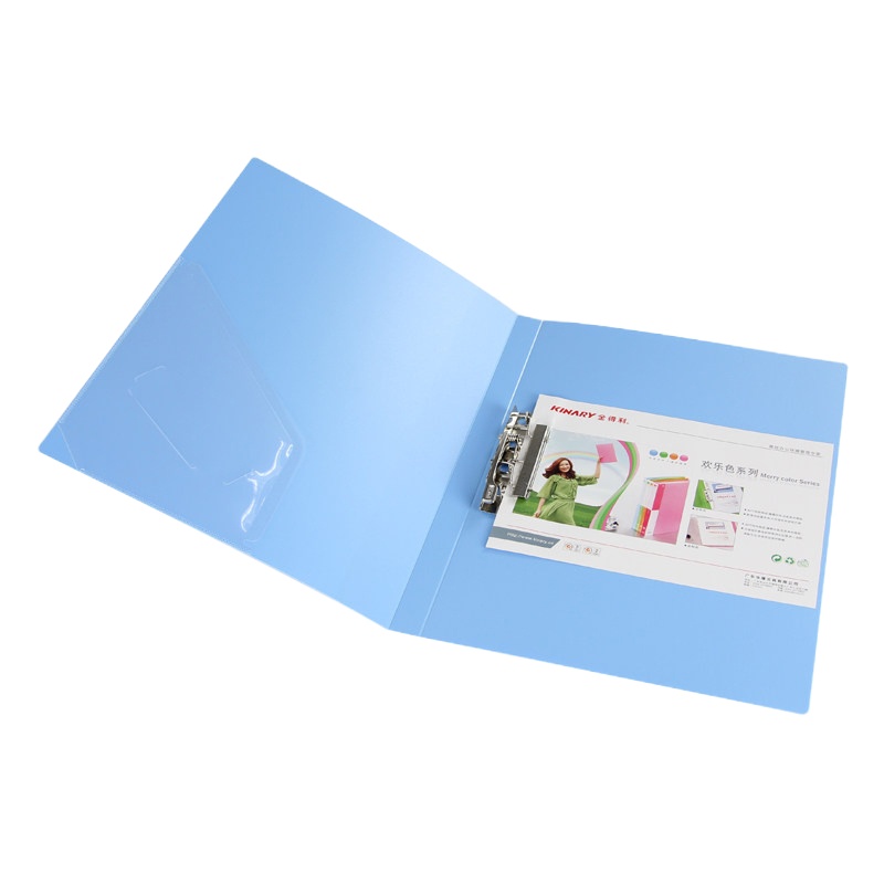 金得利(KINARY)AF902文件夹A4插袋单夹单强力文件夹蓝色