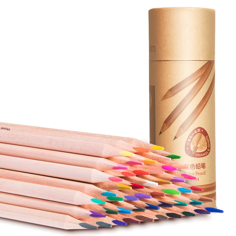 得力彩色铅画笔油性彩笔油彩色铅笔专业画画套装手绘套装48色绘画绘图填色铅笔学生幼儿园美术用品6554