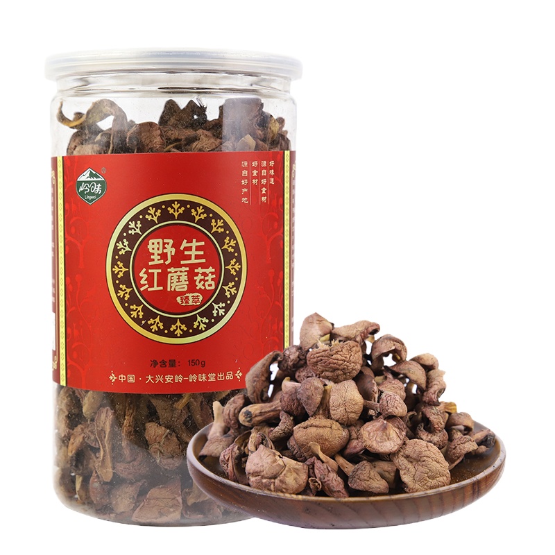 岭味 山珍干货 野生红蘑菇150g