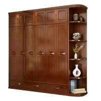 月影梳桐现代简约新中式实木储物衣柜四门加顶柜大容量经济型实木卧室家具