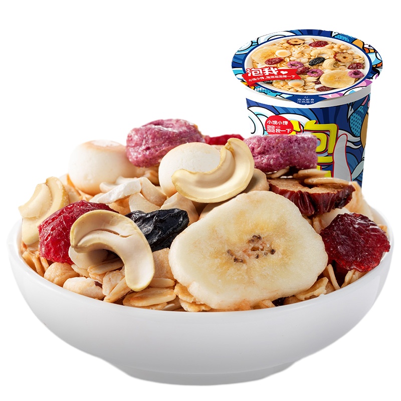 WQZY新农哥泡我混合水果坚果燕麦片60g*6杯腰果即食早餐