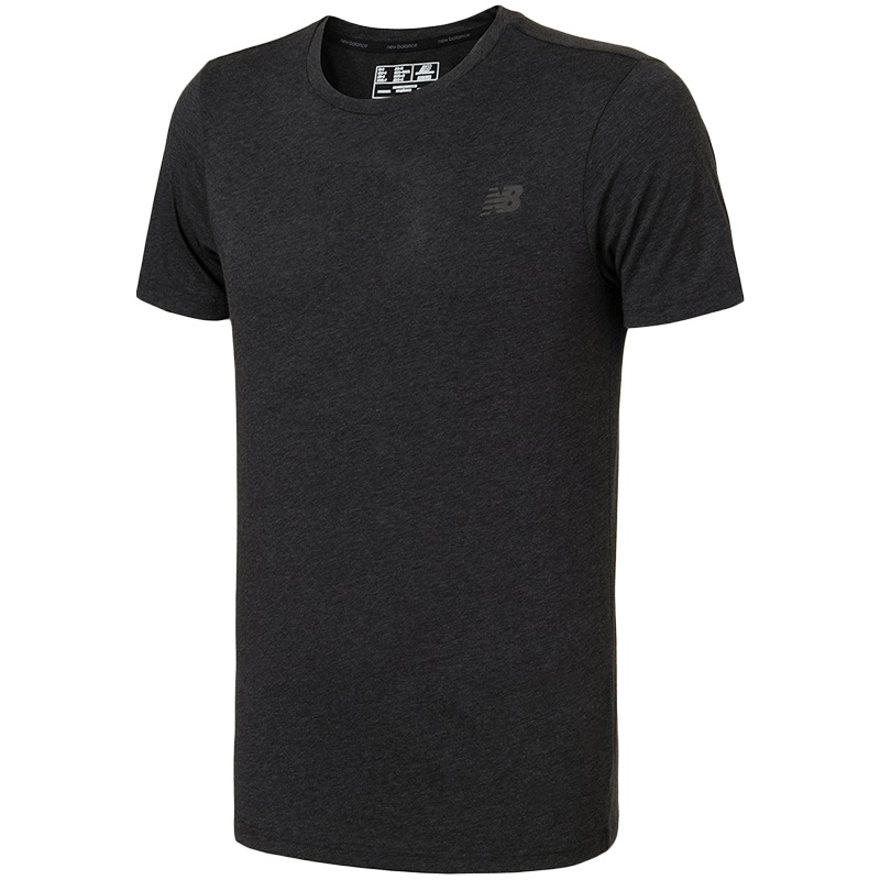 【自营】New Balance/NB男装短袖T恤针织圆领休闲上衣AMT73080 L AMT73080-BKH深灰色