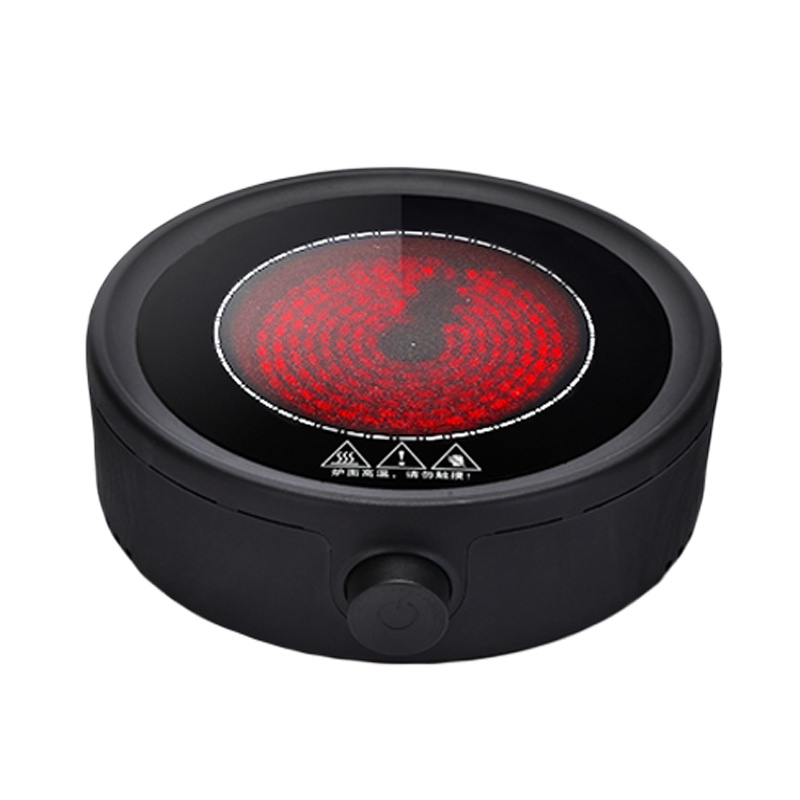 电陶炉茶炉小型煮茶器迷你小电磁炉玻璃壶烧水煮茶泡茶炉家用静音（黑色单炉+H款玻璃壶套餐1000ML）