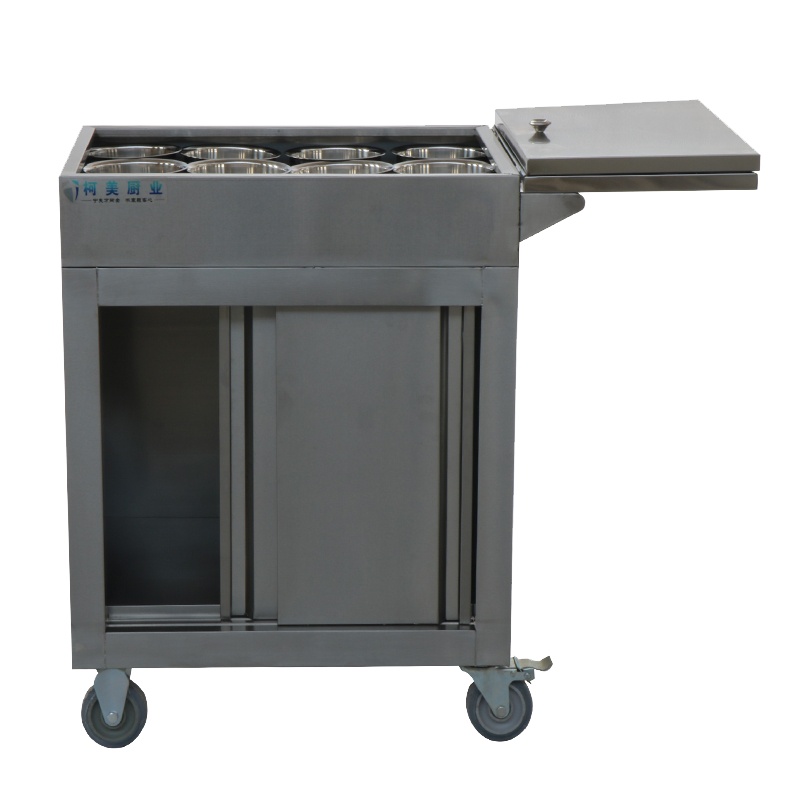 健威(JW)不锈钢调 料 车(推车饭店调味车 调味缸 手推调料台)