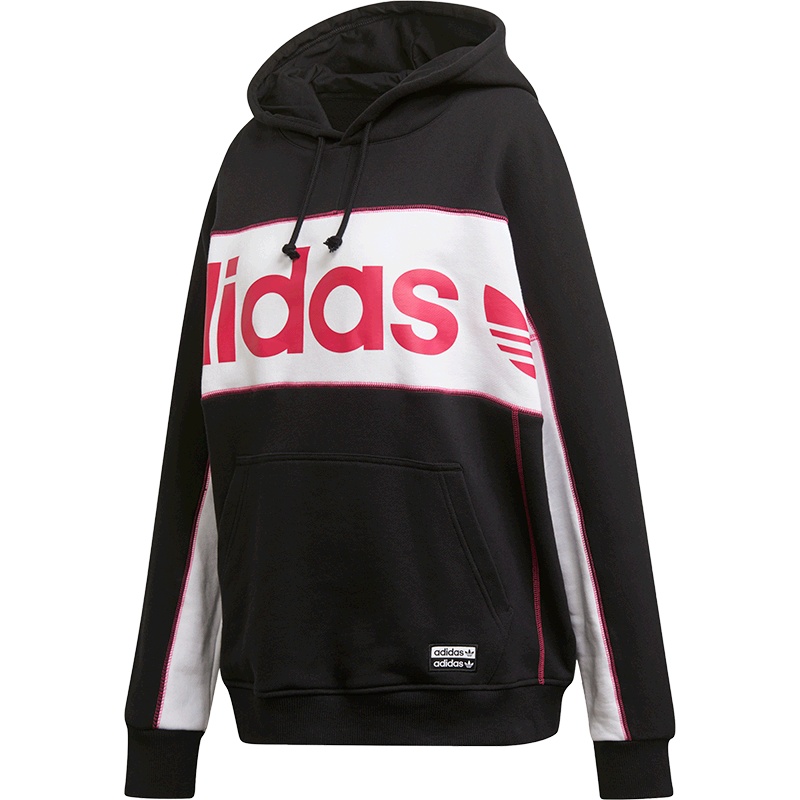 Adidas阿迪达斯三叶女子运动休闲连帽套头衫卫衣