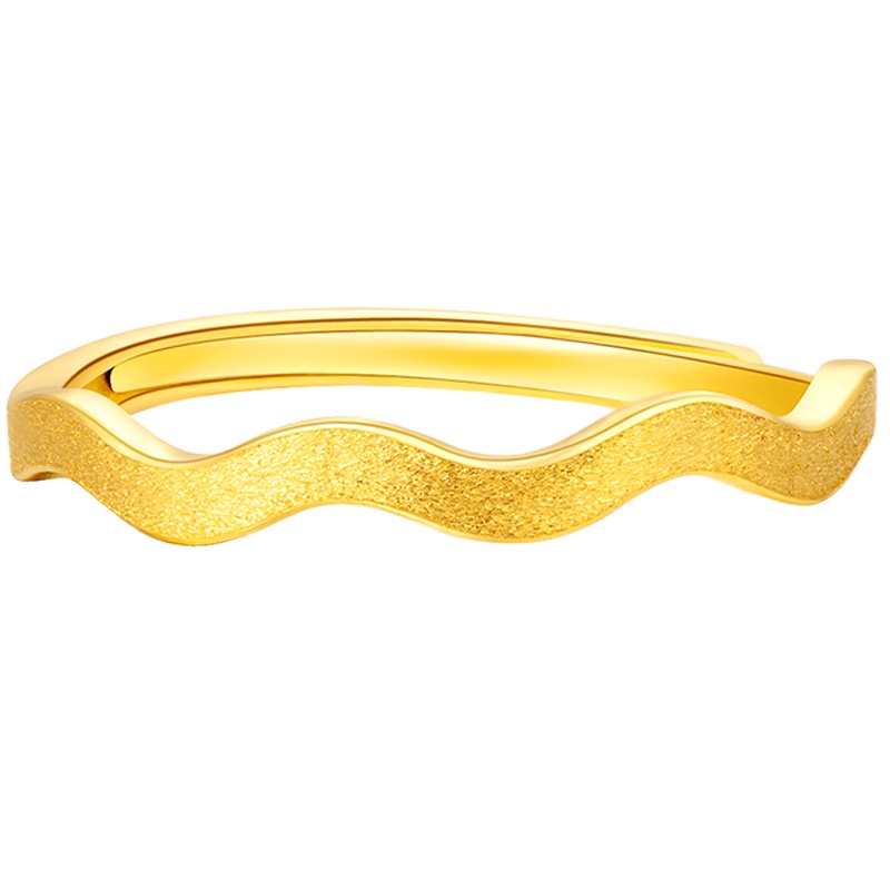 金一国囍 足金精品流线形波浪女戒黄金戒指送女友浪漫礼物(计价) ABA009