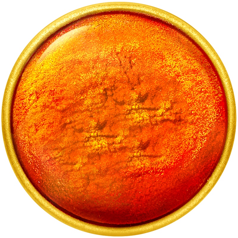 周大福大福红x中国航天橘色星球金吊坠转运珠