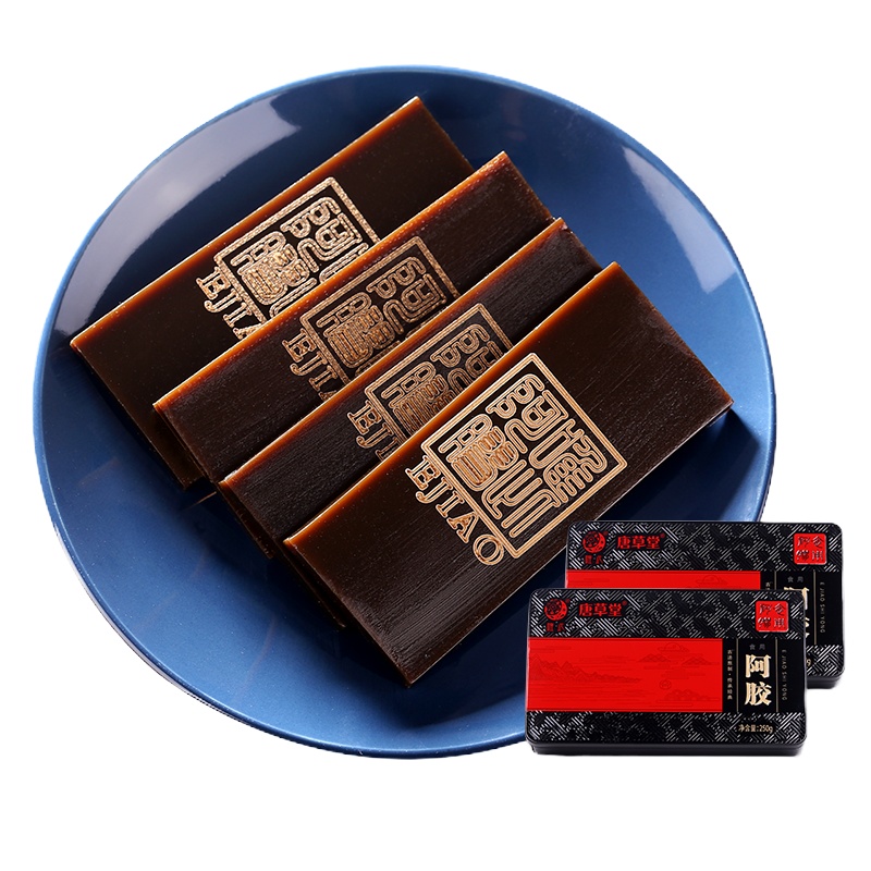 唯此阿胶块正品纯手工驴皮250g铁盒装