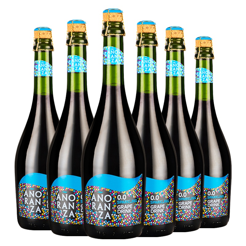 LOZANO洛萨诺西班牙原瓶进口饮料无醇无酒精气泡起泡葡萄汁750ml*6瓶装