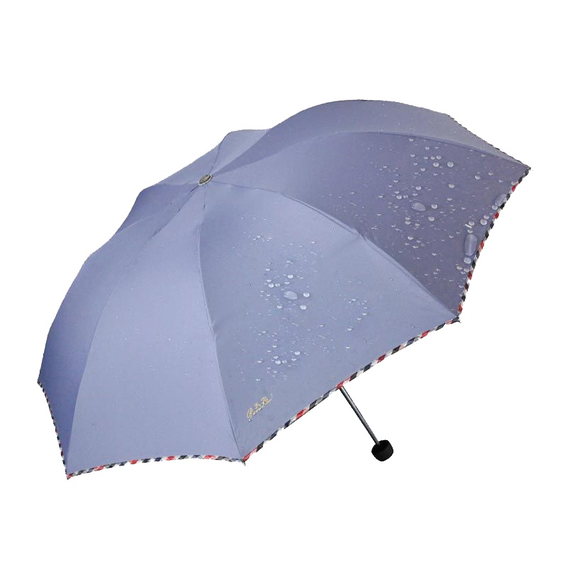 天堂 307E碰击布格子布包边三折商务伞晴雨伞