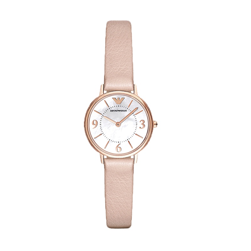 阿玛尼(EMPORIO ARMANI) 新款圆形皮带石英女表AR2512