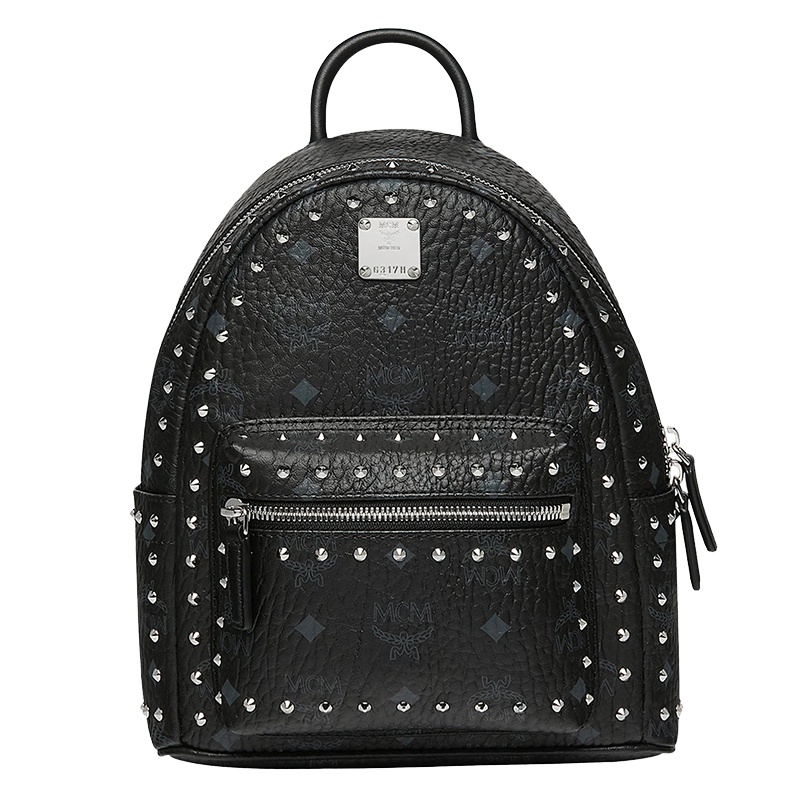 [直营]MCM Stark 系列 欧美时尚 涂层帆布 通用 迷你 男女双肩背包 双肩包 MMK8AVE62 黑色MMK8