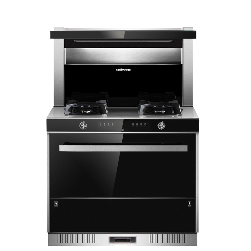 亿田(entive)D8不锈钢台面 侧吸下排抽油烟机燃气灶消毒柜套装家用一体灶 液化气 集成灶